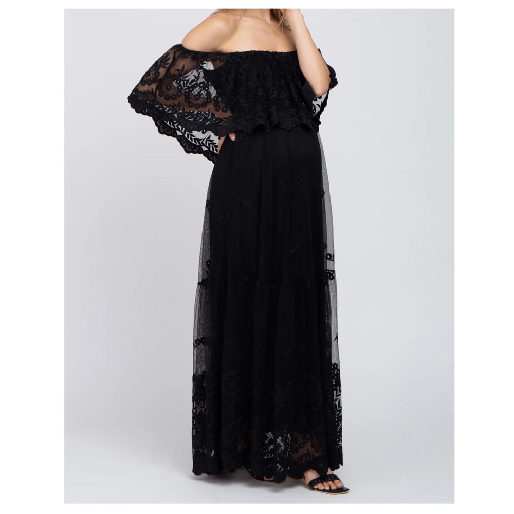 Pinkblush Maternity Off Shoulder Lace Gown